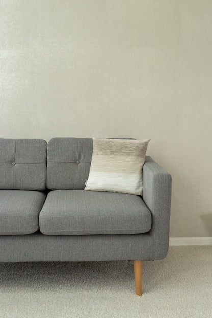 Homing Kissenhülle Linn 40x40 weiß braun Kissen Bezug Wohnzimmer Gestreift Deko