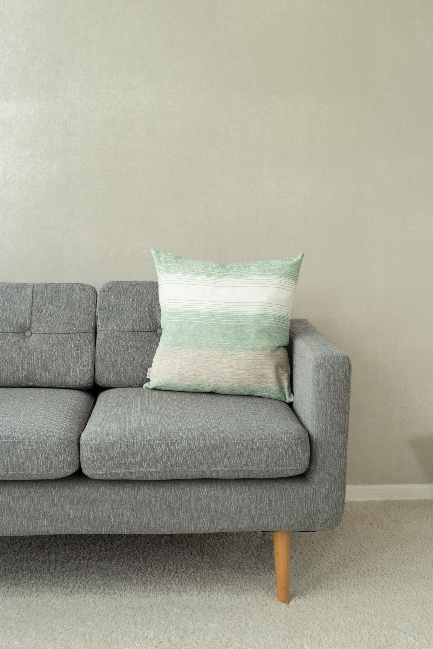 Homing Kissenhülle Linn 50x50 weiß grün Kissen Bezug Wohnzimmer Gestreift Deko