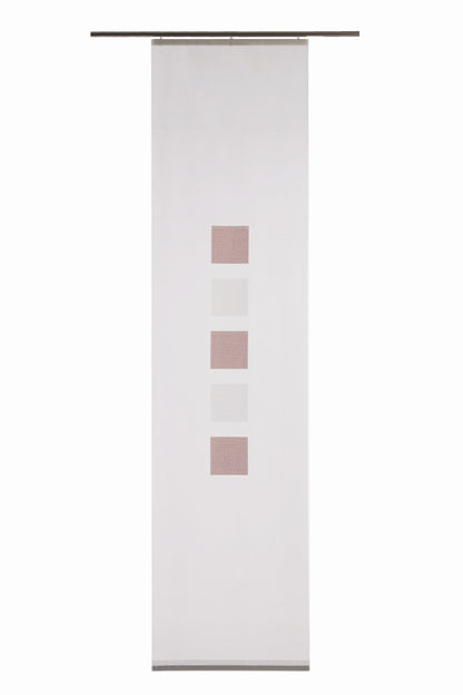 Homing Flächenvorhang Elias 60x245cm weiß-rosa Vorhang Wohnzimmer Schlafzimmer