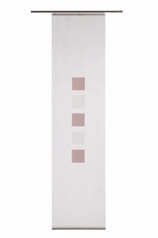 Homing Flächenvorhang Elias 60x245cm weiß-rosa Vorhang Wohnzimmer Schlafzimmer