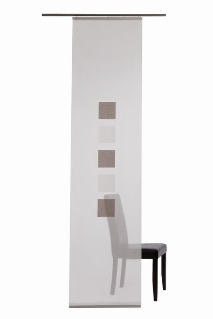 Homing Flächenvorhang Elias 60x245cm weiß-braun Vorhang Wohnzimmer Schlafzimmer