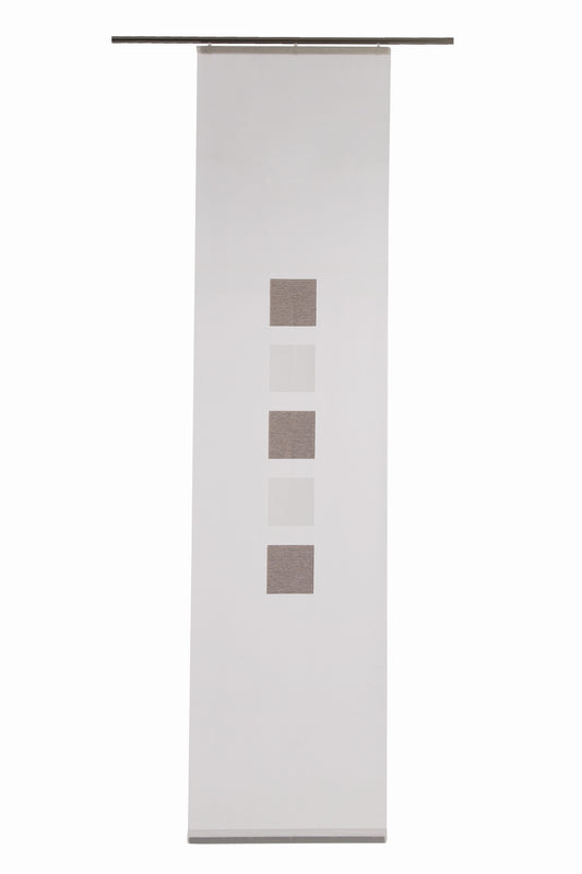 Homing Flächenvorhang Elias 60x245cm weiß-braun Vorhang Wohnzimmer Schlafzimmer