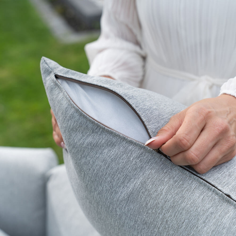 Outdoor Daybed Ø 170cm Sonneninsel Sonnenliege Gartenliege Gartenliege grau