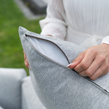 Outdoor Daybed Ø 170cm Sonneninsel Sonnenliege Gartenliege Gartenliege grau