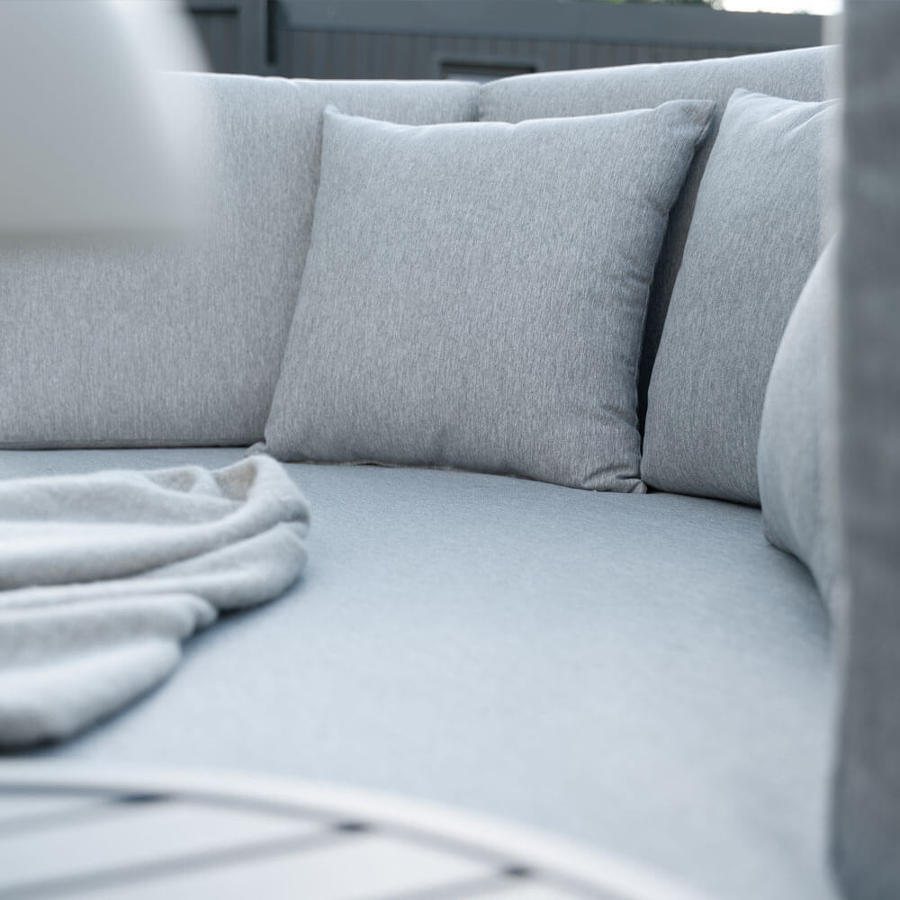 Outdoor Daybed Ø 170cm Sonneninsel Sonnenliege Gartenliege Gartenliege grau