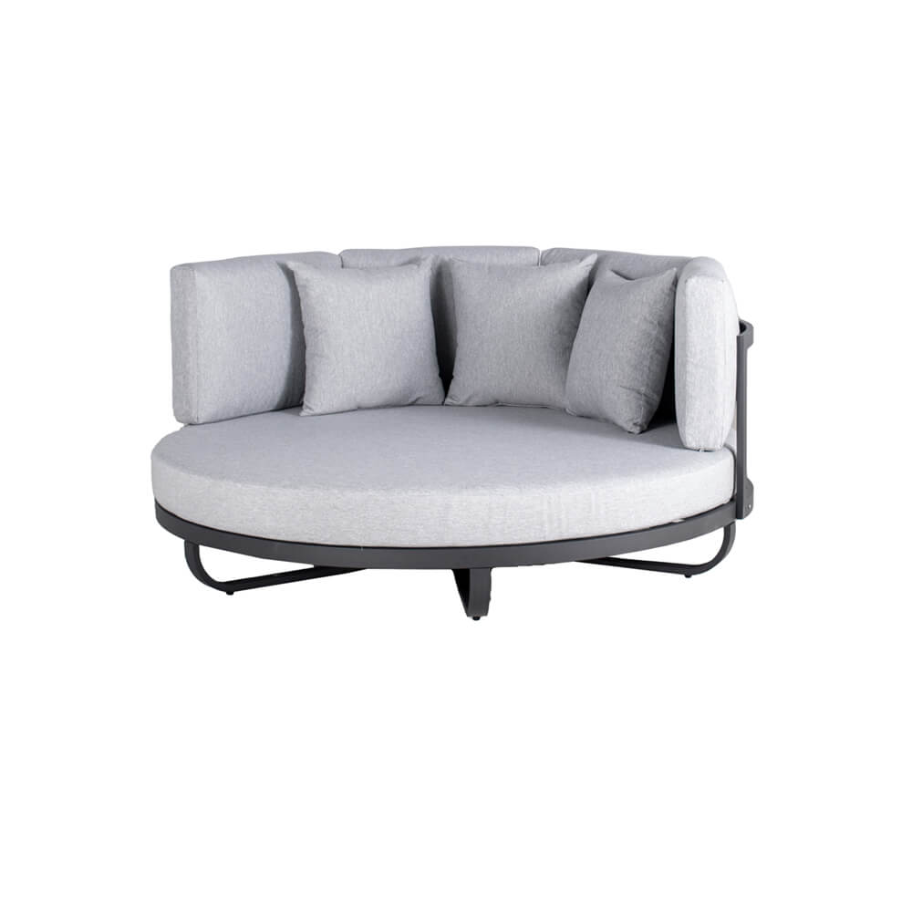 Outdoor Daybed Ø 170cm Sonneninsel Sonnenliege Gartenliege Gartenliege grau