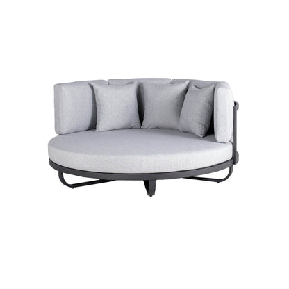 Outdoor Daybed Ø 170cm Sonneninsel Sonnenliege Gartenliege Gartenliege grau