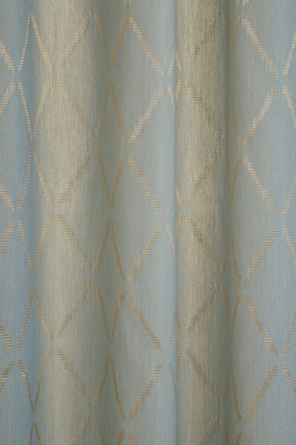 Ösenschal Deron blau/gold 140x245 Vorhang Wohnzimmer Schlafzimmer Kinderzimmer