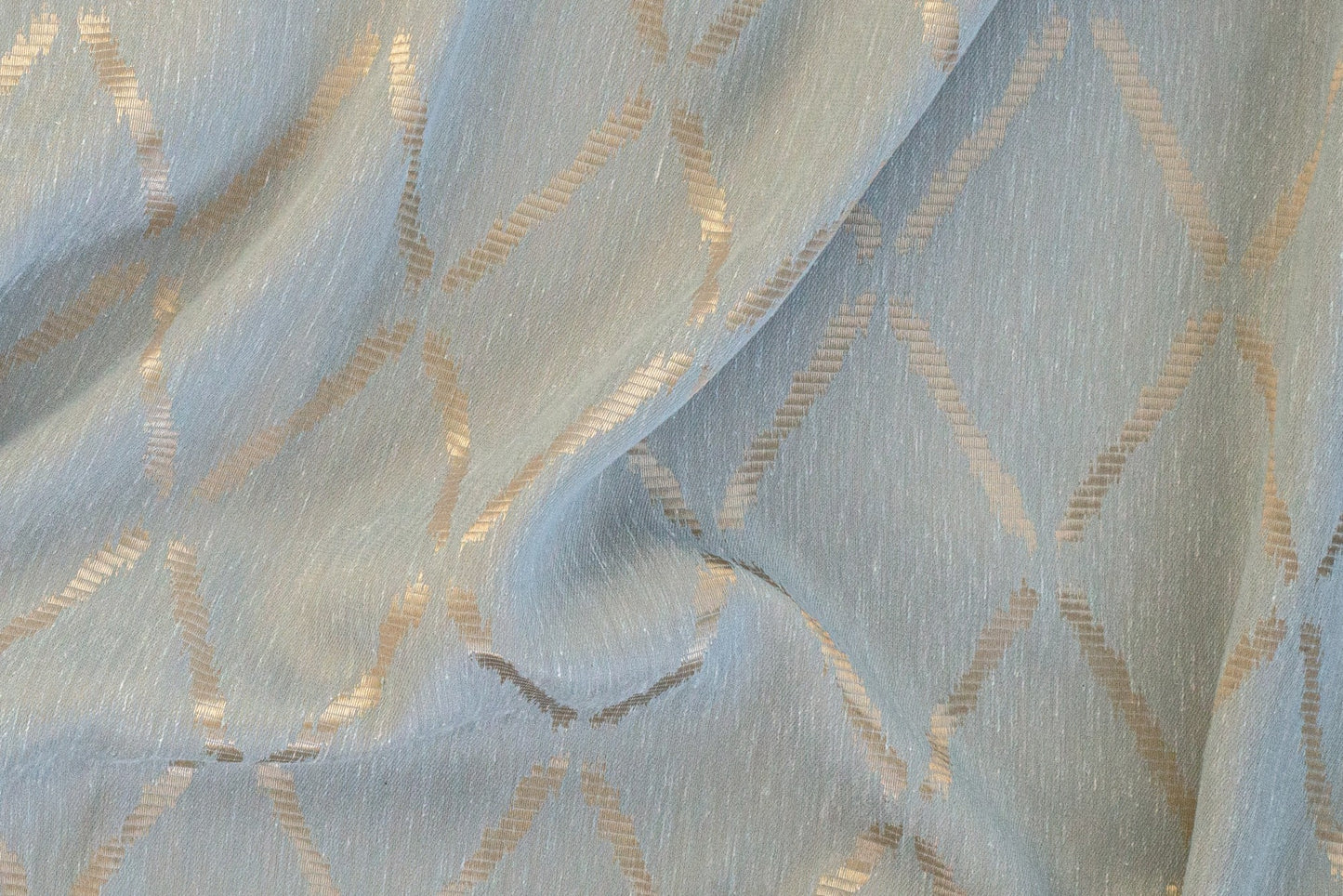 Ösenschal Deron blau/gold 140x245 Vorhang Wohnzimmer Schlafzimmer Kinderzimmer