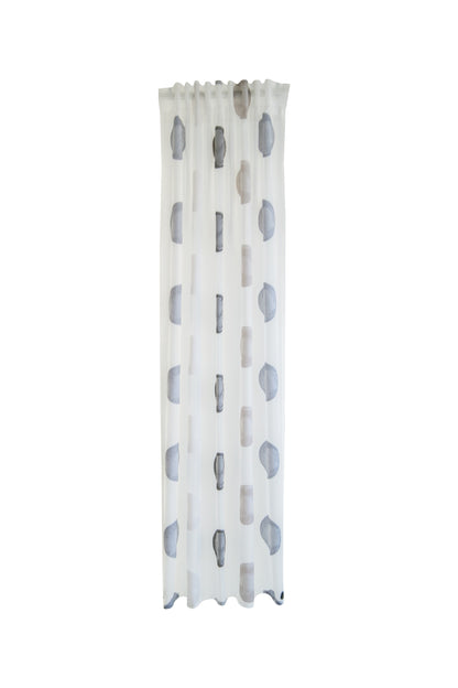 Schlaufen Vorhang Kaleo weiß/grau 140x245 Wohnzimmer Schlafzimmer Kinderzimmer