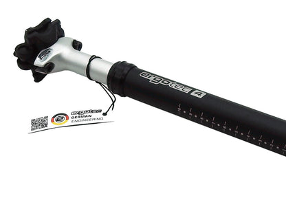 Federsattelstütze 100 Kg ERGOTEC SP-7.0 Sattelstütze gefedert Alu Ø 27,2 - 31,8