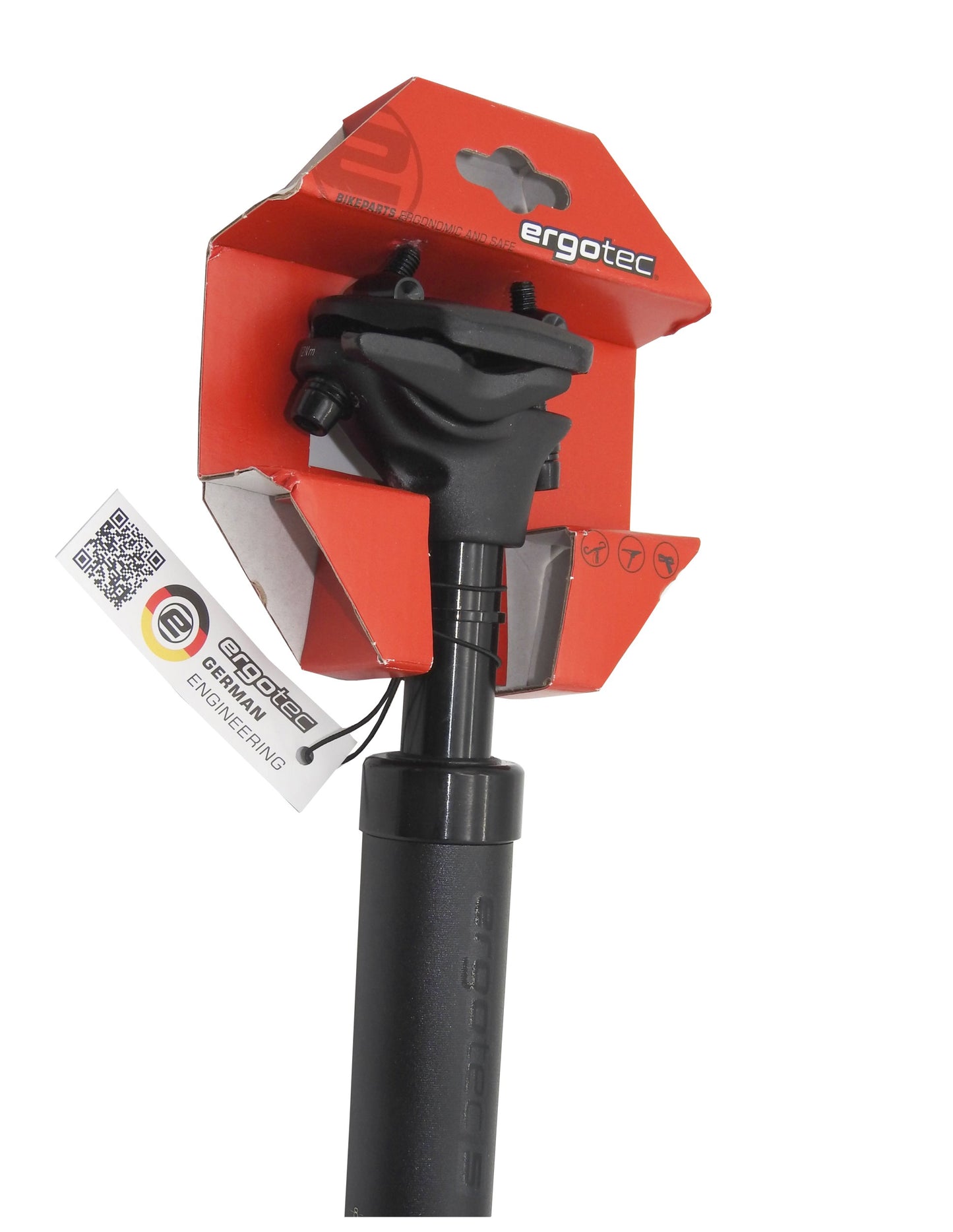 Federsattelstütze 120 Kg ERGOTEC SP-10.0 Sattelstütze gefedert Alu Ø 27,2 - 31,8