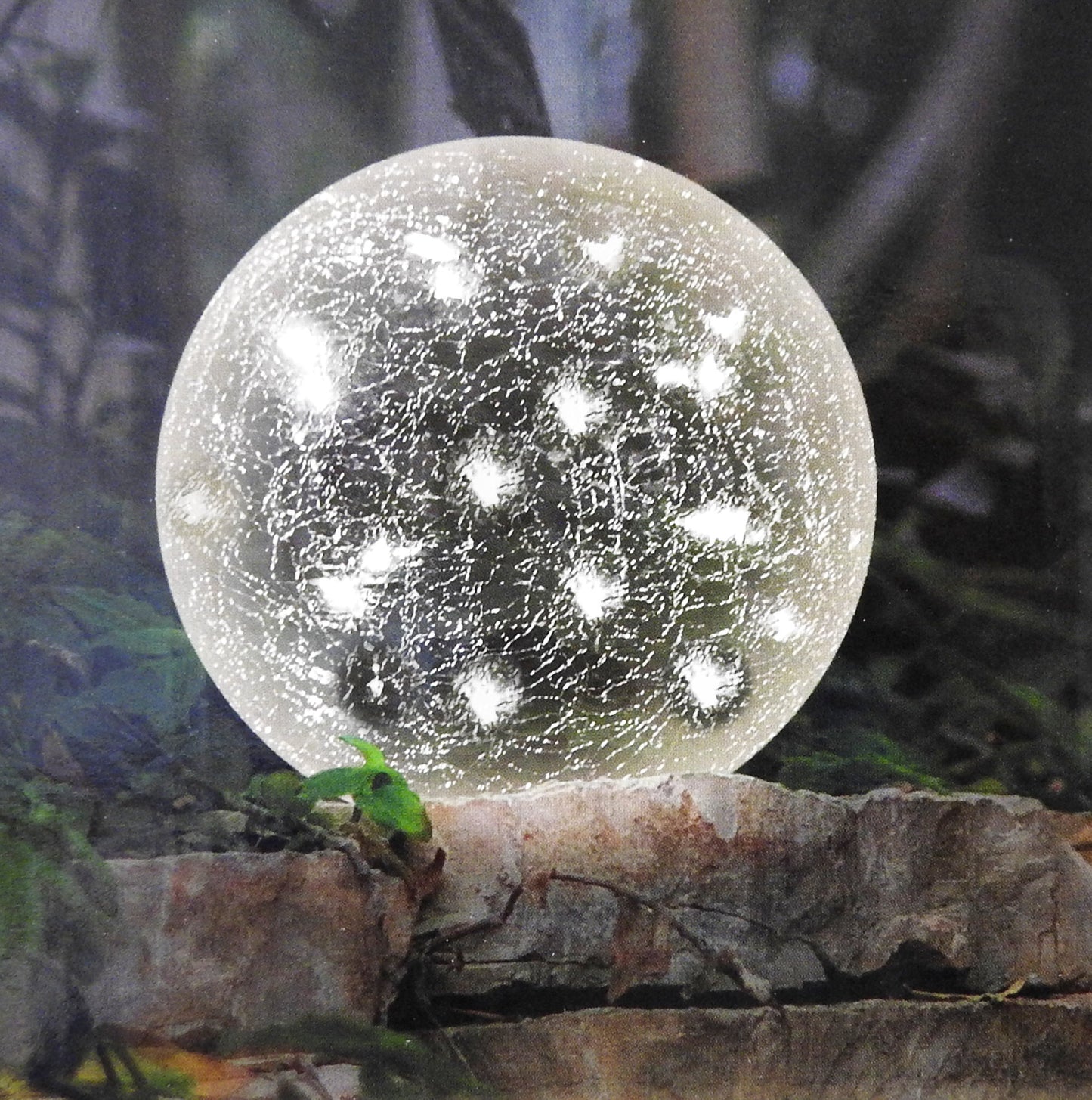 Garten Solarkugel Crackle Glas Ø 20cm Glaskugel Solarlampe Solarleuchte Deko