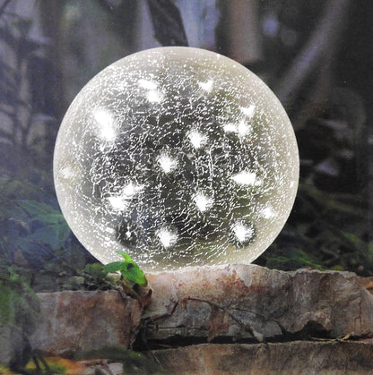 Garten Solarkugel Crackle Glas Ø 20cm Glaskugel Solarlampe Solarleuchte Deko