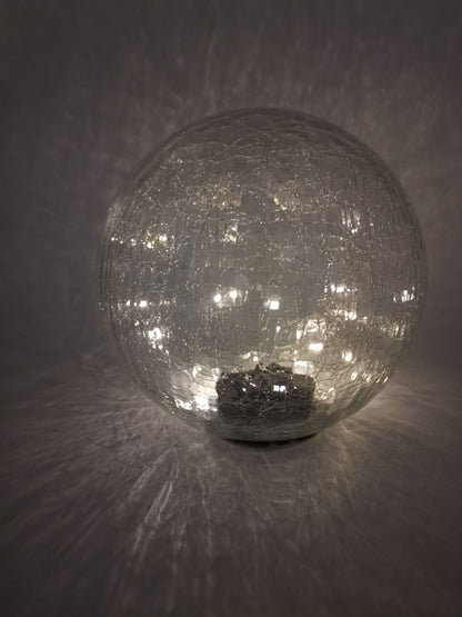 Garten Solarkugel Crackle Glas Ø 20cm Glaskugel Solarlampe Solarleuchte Deko