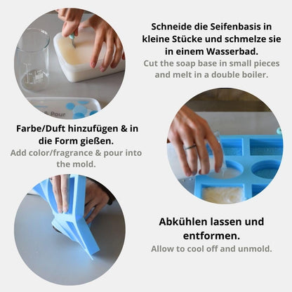 Rohseife Sheabutter Seifenbasis 1kg Seifenherstellung transparent Seife Basis