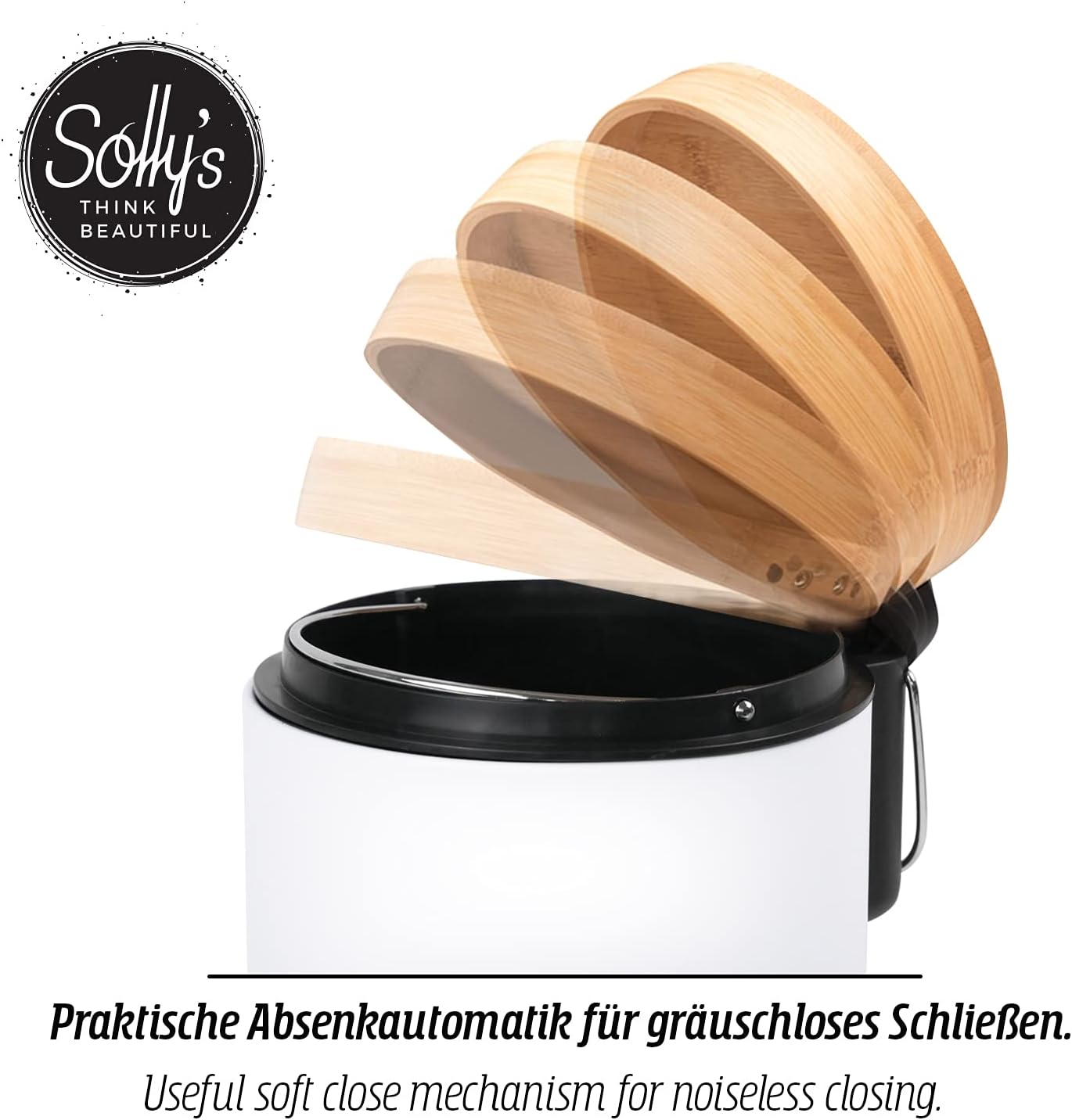 Skanfriends Kosmetikeimer 3 Liter schwarz Badezimmer Abfalleimer Absenkautomatik