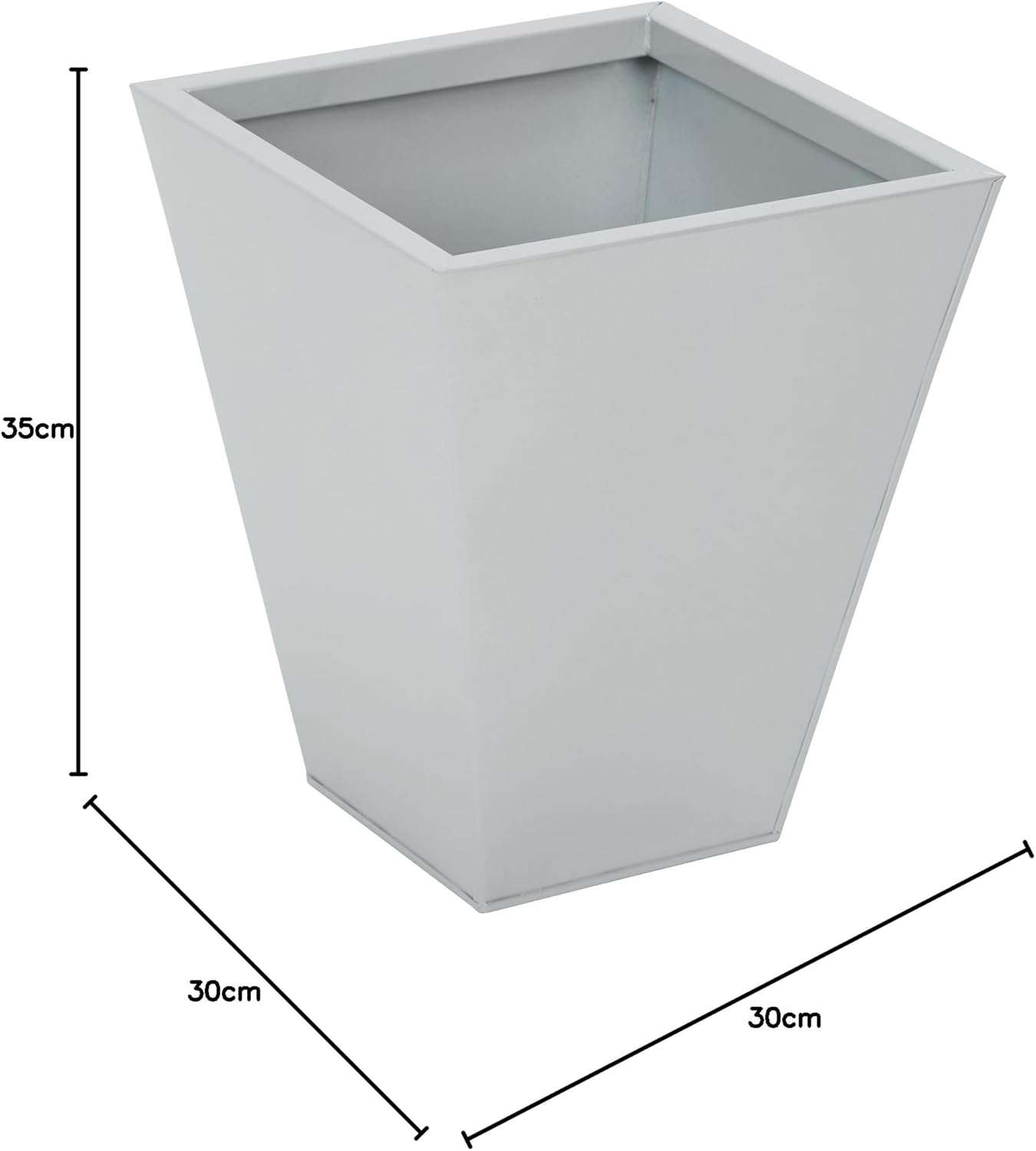 3er Set Metall Pflanztopf Blumentopf Übertopf Kübel wetterfest frostfest silber