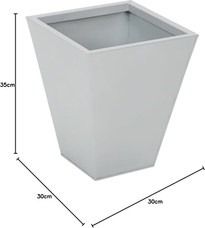 3er Set Metall Pflanztopf Blumentopf Übertopf Kübel wetterfest frostfest silber