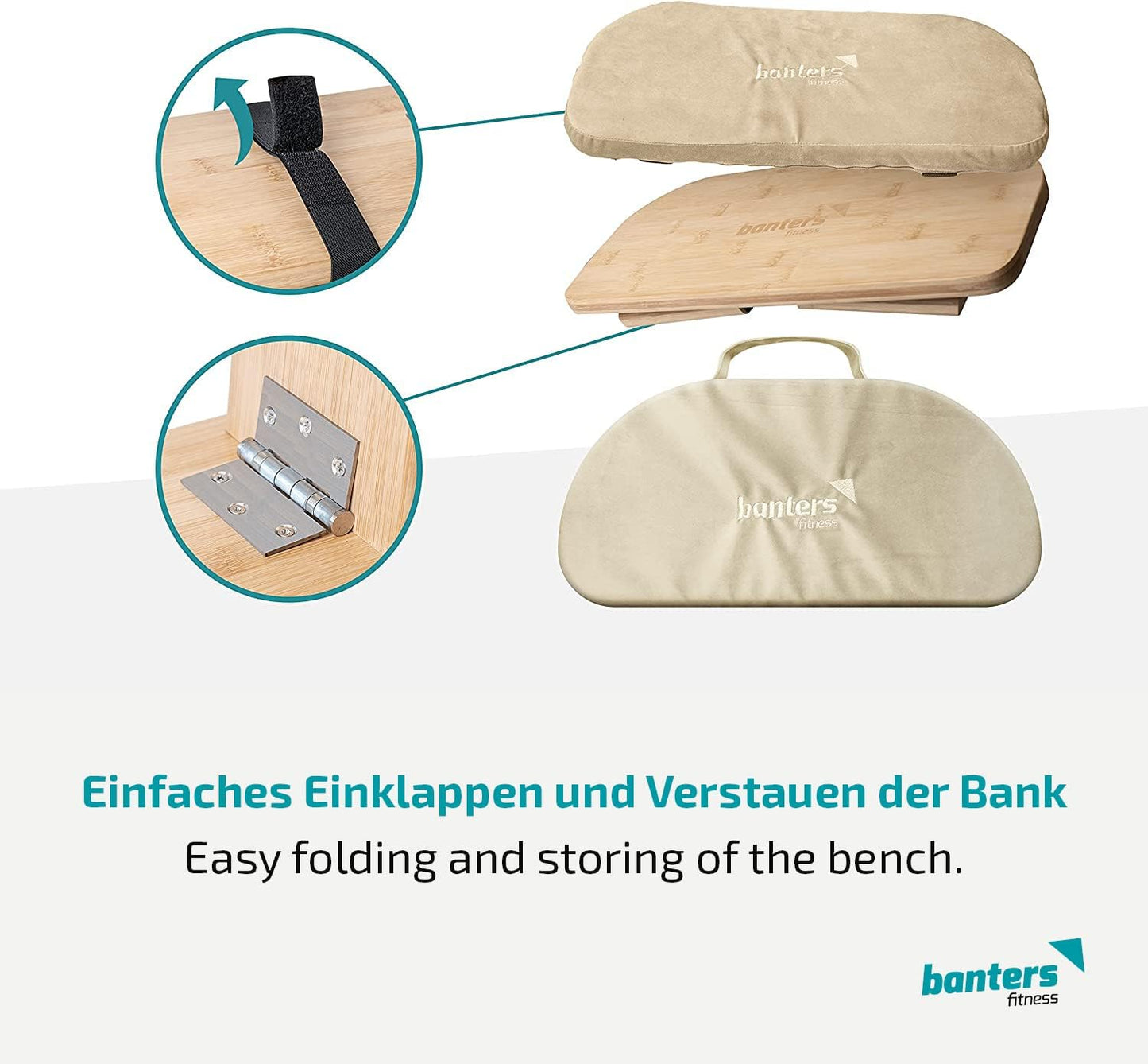 banters fitness Meditationsbank aus Bambus sand Hocker Gebetsbank Yoga Holz