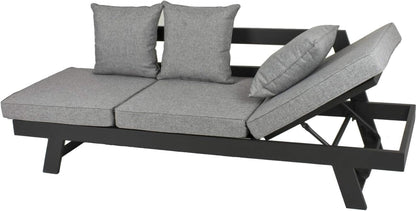 Alu Funktionssofa DONNA Gartenmöbel Liege Sofa Couch + Sitzauflagen Rückenkissen