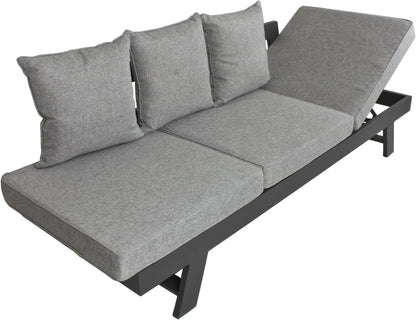 Alu Funktionssofa DONNA Gartenmöbel Liege Sofa Couch + Sitzauflagen Rückenkissen