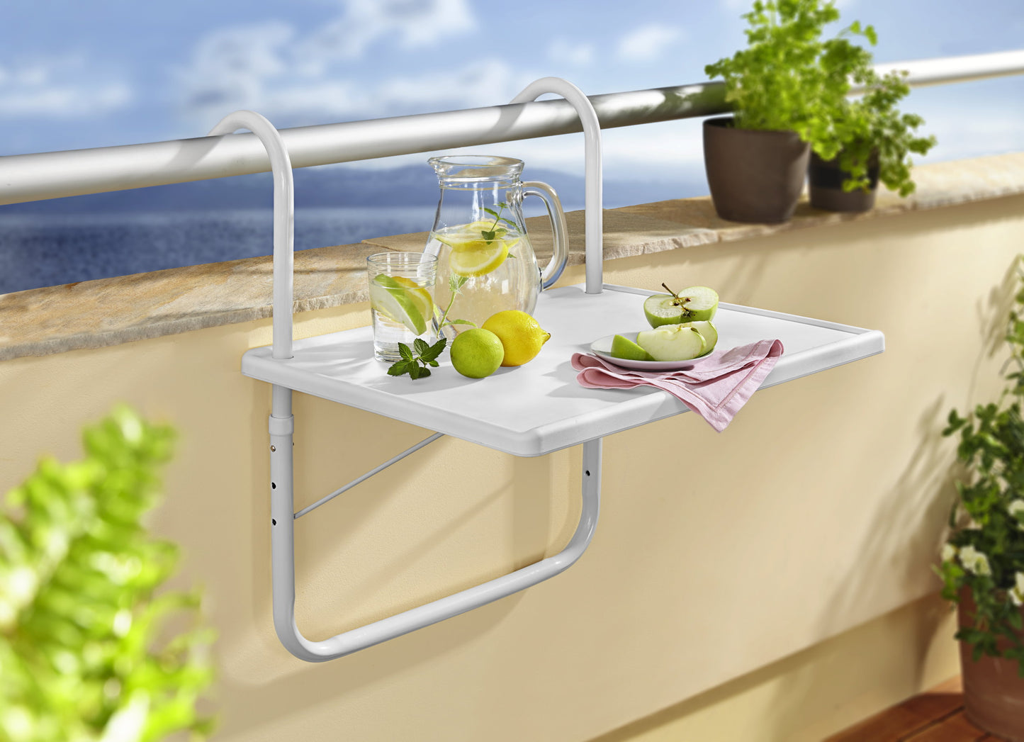 Balkontisch Hängetisch Balkonhängetisch Tisch Balkon für Geländer Balkongeländer