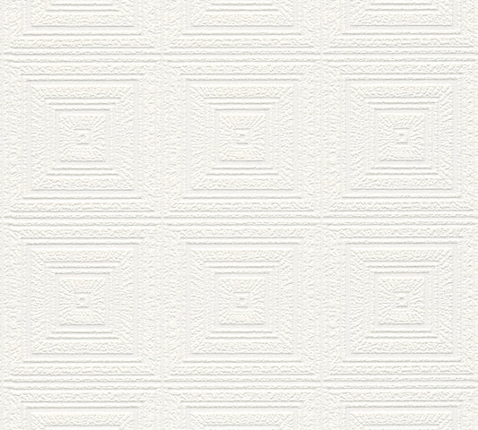 A.S. Création Geometrischetapete Weiß Papiertapete 664013 Wandtapete Tapete
