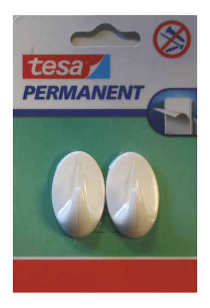 2x Tesa Permanent Haken Wandhaken Handtuchhalter Klebehaken Handtuchhaken weiß