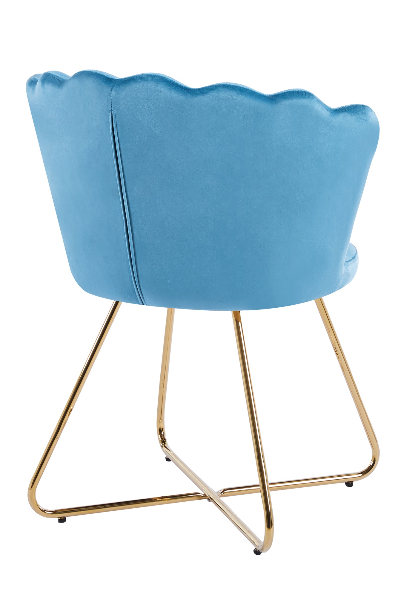 Muschelstuhl Samt 2er Set Blau Polsterstuhl Esszimmerstuhl Küche Stuhl Stühle