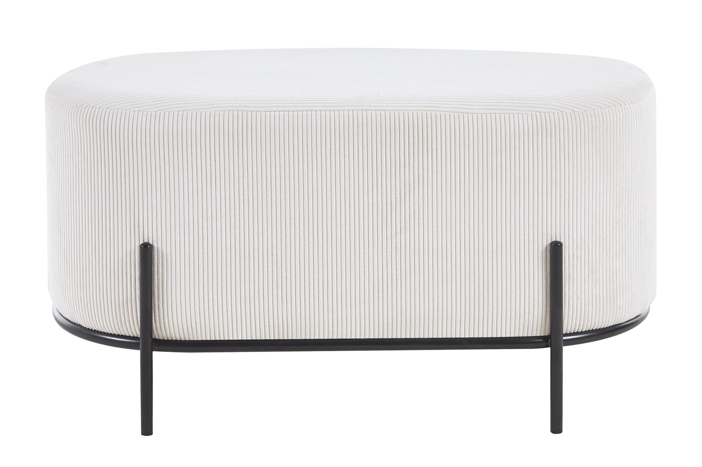 Polsterhocker Cord Optik Beige Sitzhocker Hocker Fußhocker Stoffhocker