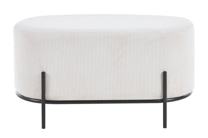 Polsterhocker Cord Optik Beige Sitzhocker Hocker Fußhocker Stoffhocker
