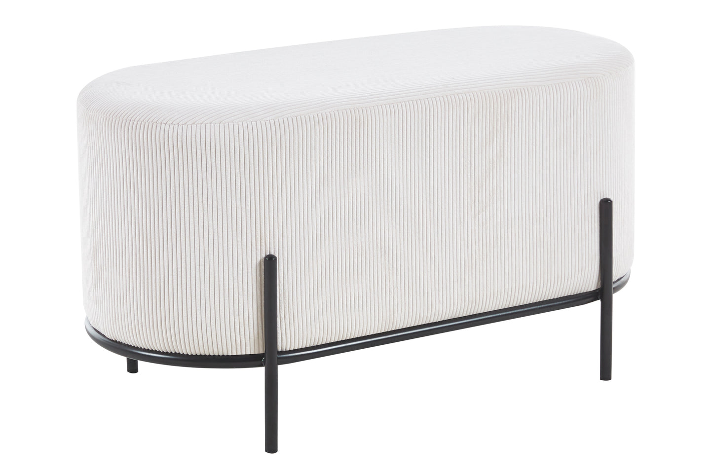 Polsterhocker Cord Optik Beige Sitzhocker Hocker Fußhocker Stoffhocker