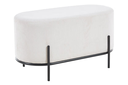 Polsterhocker Cord Optik Beige Sitzhocker Hocker Fußhocker Stoffhocker