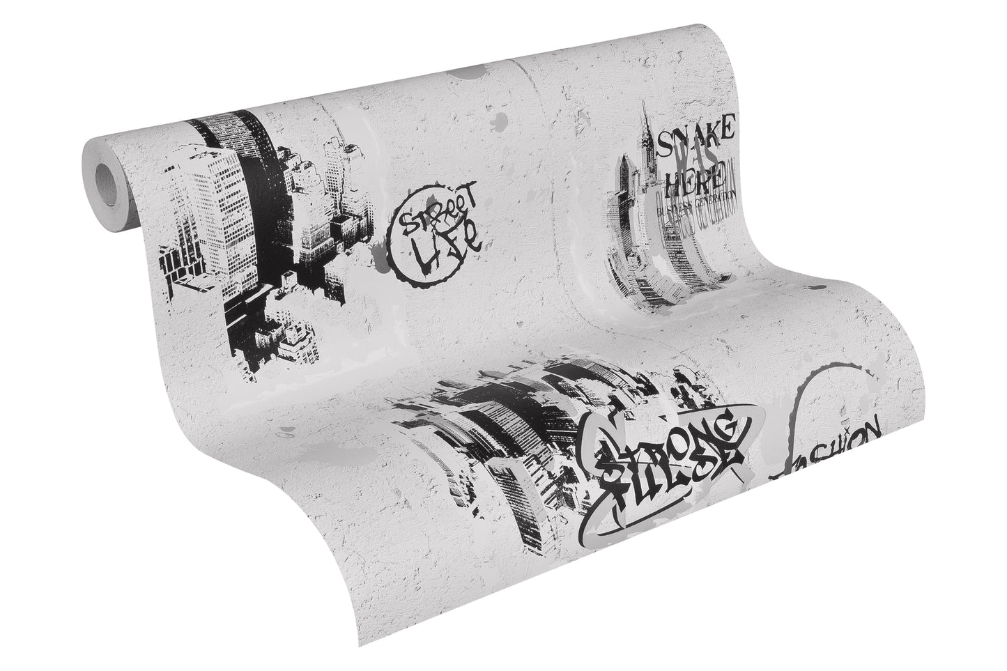A.S. Création Graffiti Tapete Schwarz Papiertapete 684011 Ausgefallene Tapete