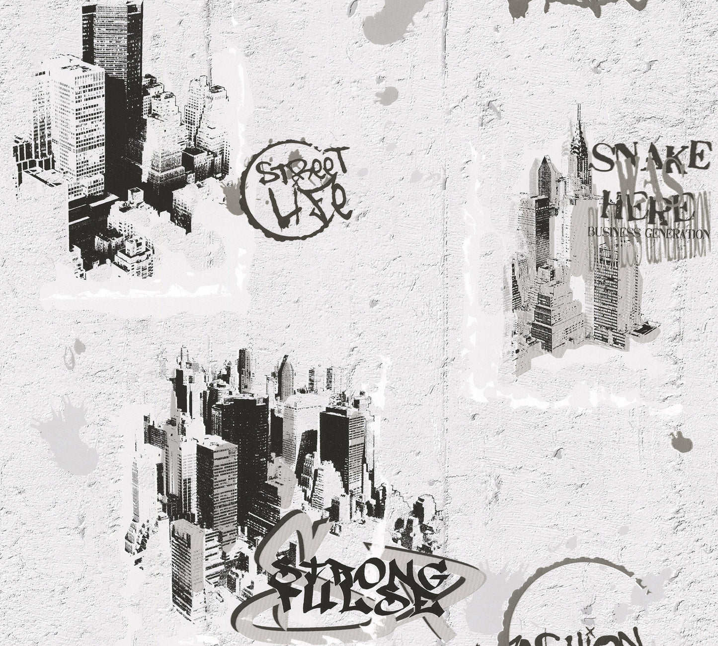 A.S. Création Graffiti Tapete Schwarz Papiertapete 684011 Ausgefallene Tapete