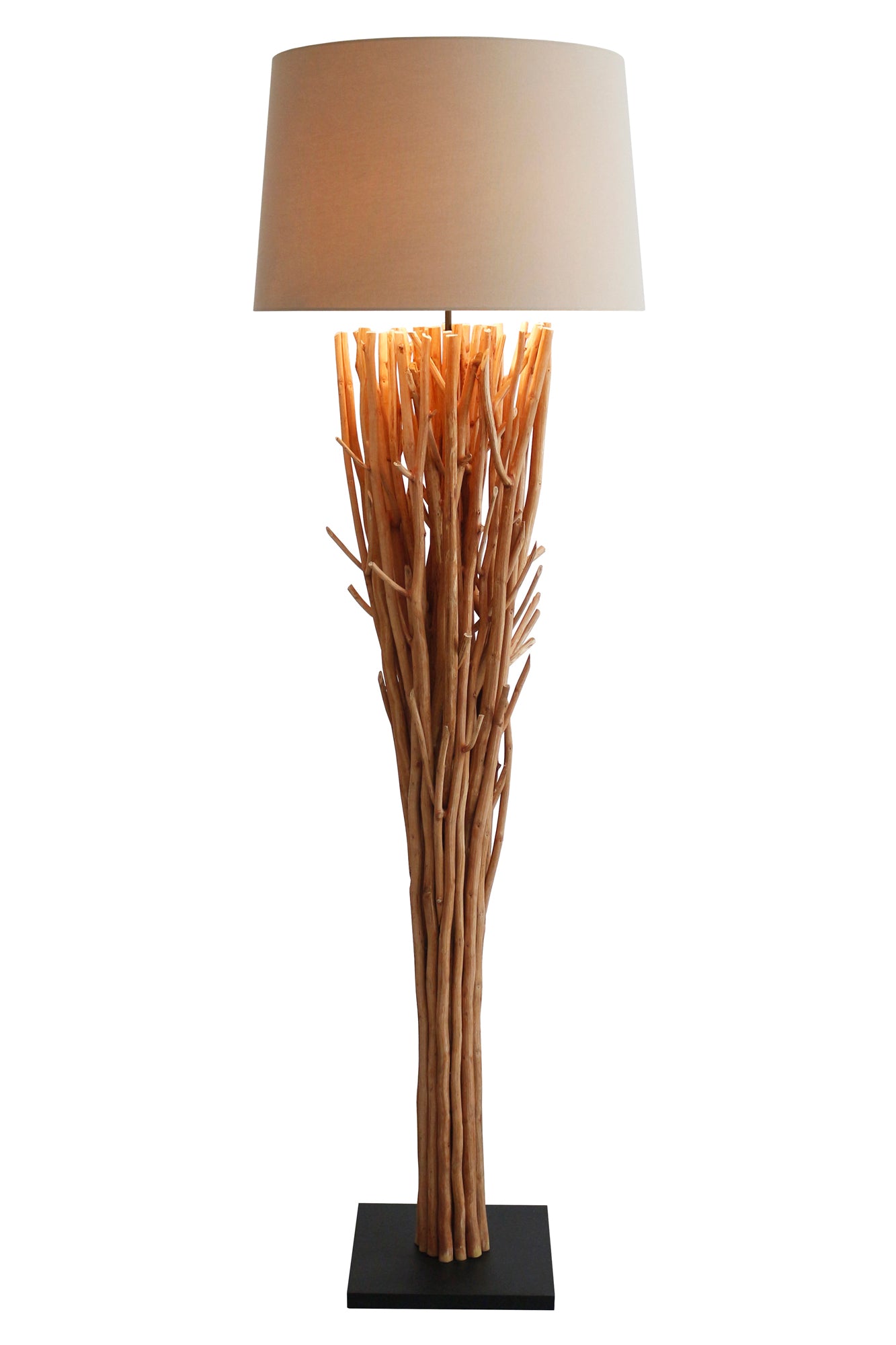 Stehleuchte Treibholz Natur Weiß 175 cm Standleuchte Standlampe Lampe Leuchte