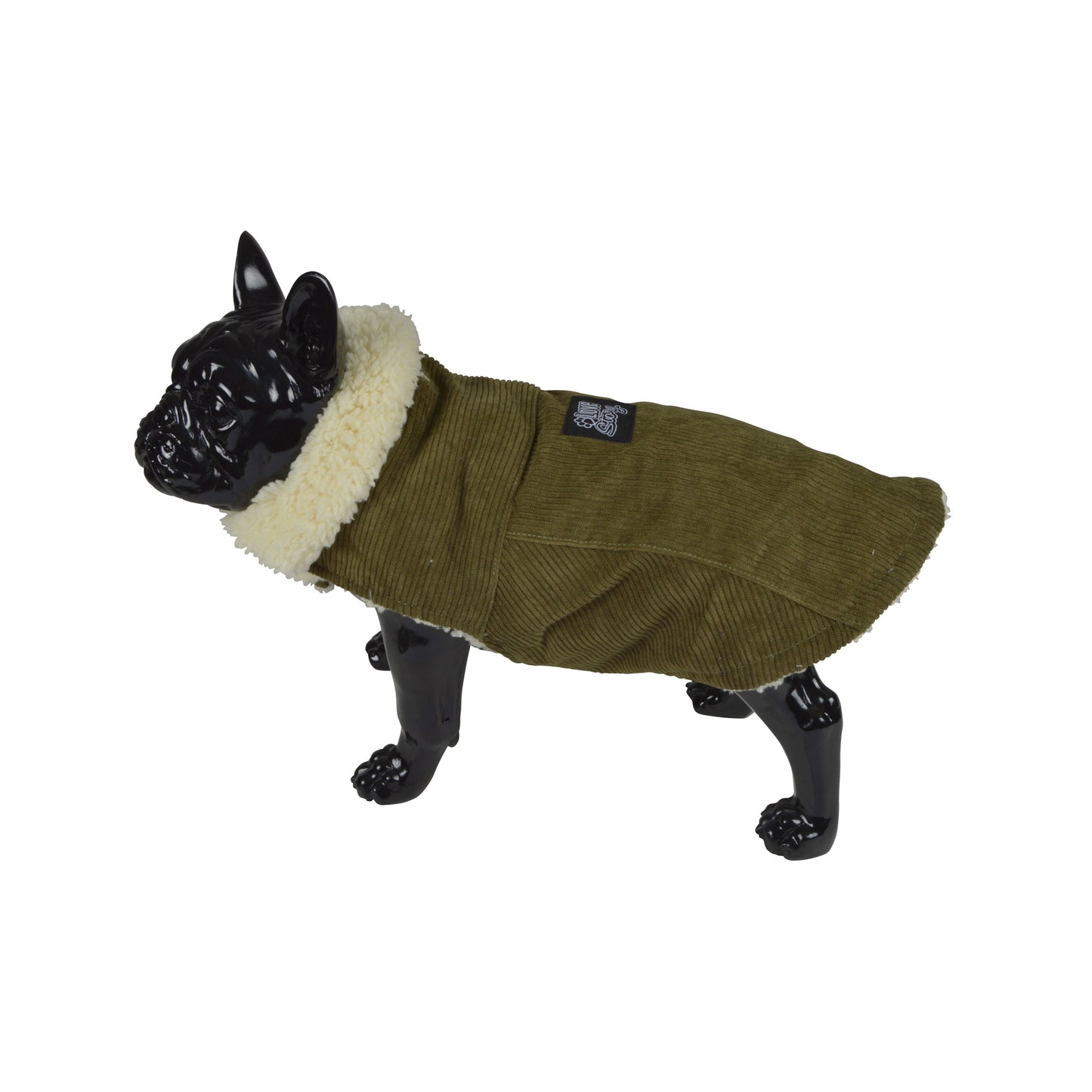 Hunde Mantel Cord Winterjacke Hundemantel Hundebekleidung Fleece Jacke khaki
