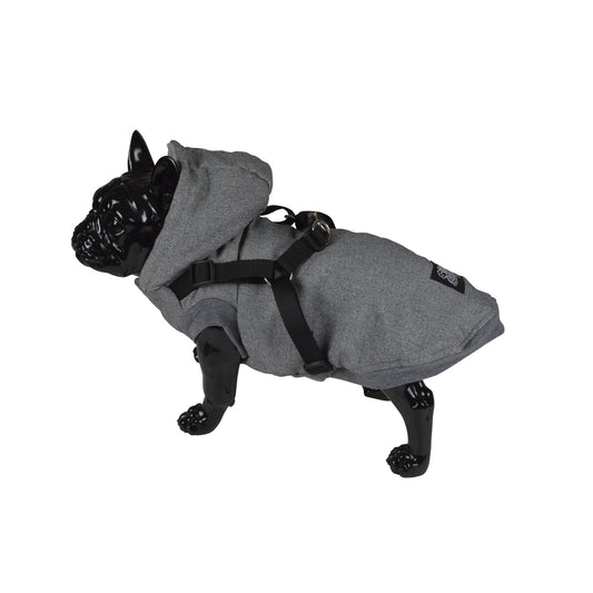 Hunde Mantel mit Gurt Winterjacke Hundemantel Hundebekleidung Mantel Jacken grau