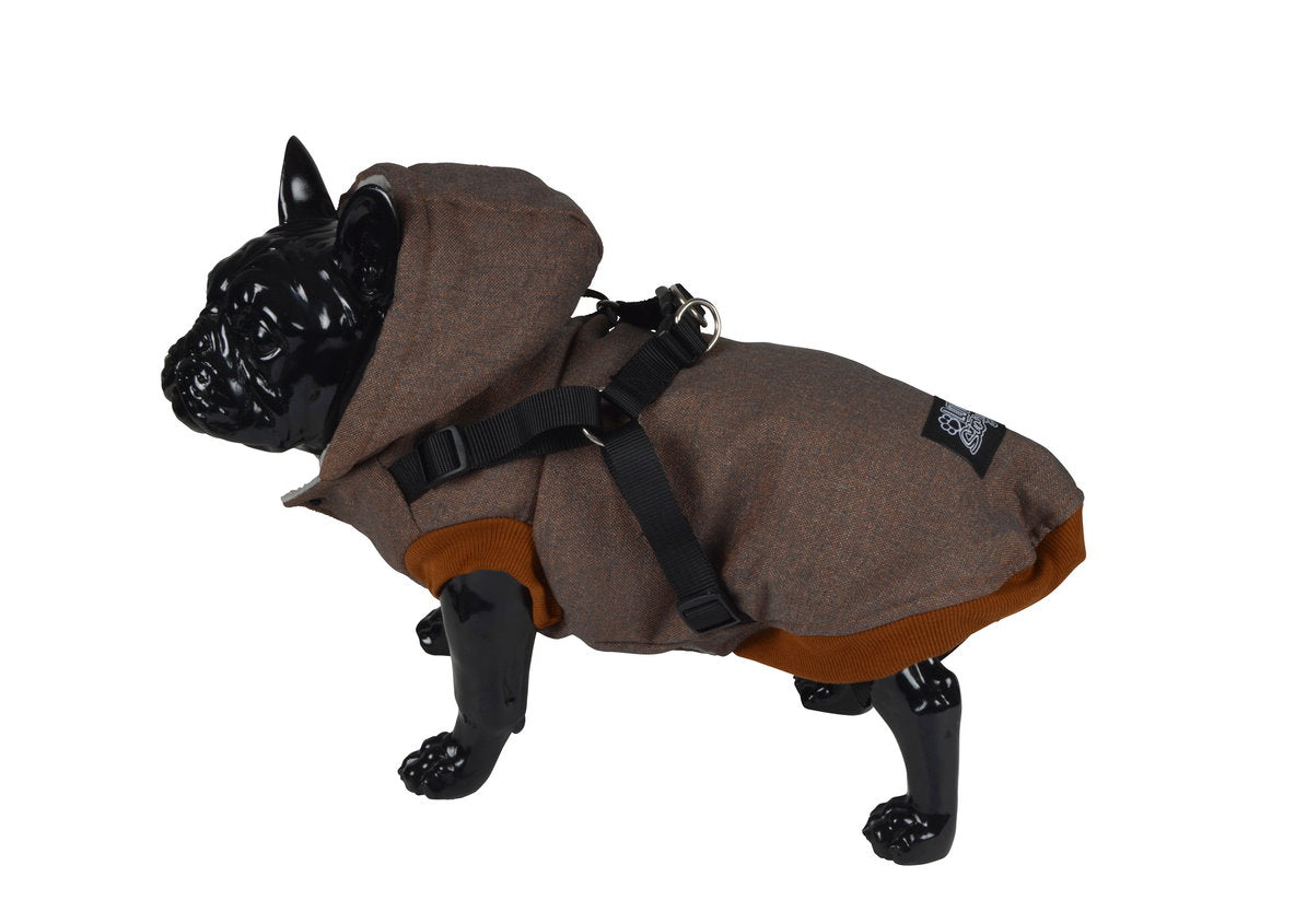 Hunde Mantel m. Gurt Winterjacke Hundemantel Hundebekleidung Mantel Jacken braun