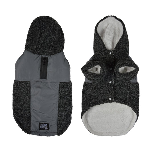 Hunde Mantel Winterjacke Hundemantel Hundebekleidung Fleecejacke Jacke anthrazit