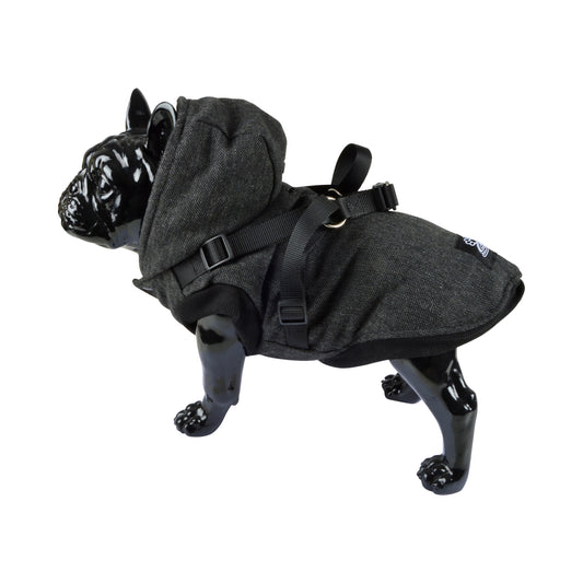 Hunde Mantel mit Gurt Winterjacke Hundemantel Hundebekleidung Mantel Jacken grau