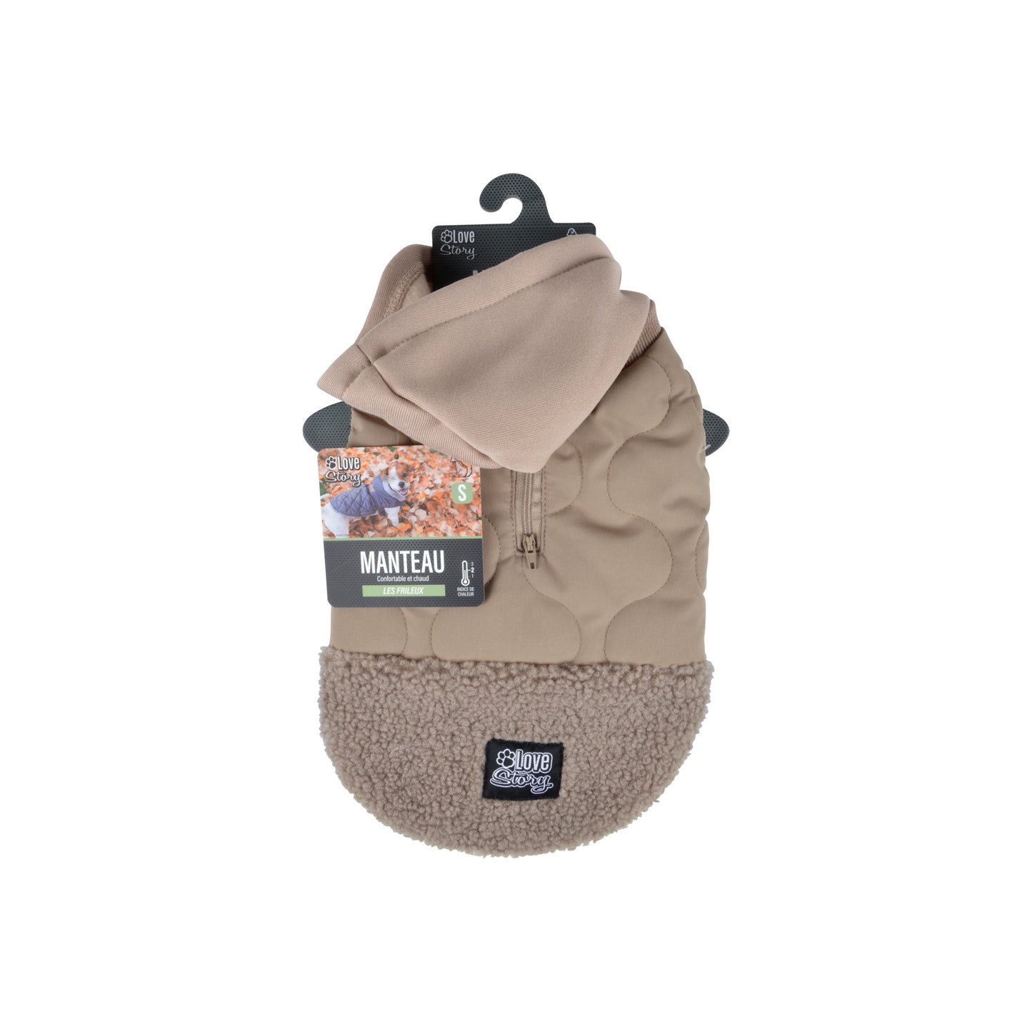 Hunde Mantel Winterjacke Hundemantel Hundebekleidung Fleecejacke Jacke beige