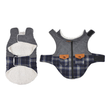 Hunde Fleecejacke kariert Winterjacke Hundemantel Hundebekleidung Mantel Jacken