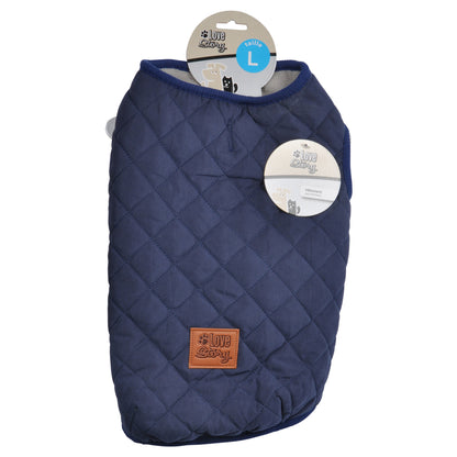 Hunde Steppjacke Fleece Winterjacke Hundemantel Hundebekleidung Jacken blau