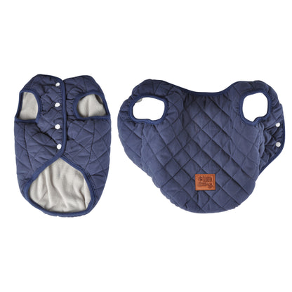 Hunde Steppjacke Fleece Winterjacke Hundemantel Hundebekleidung Jacken blau