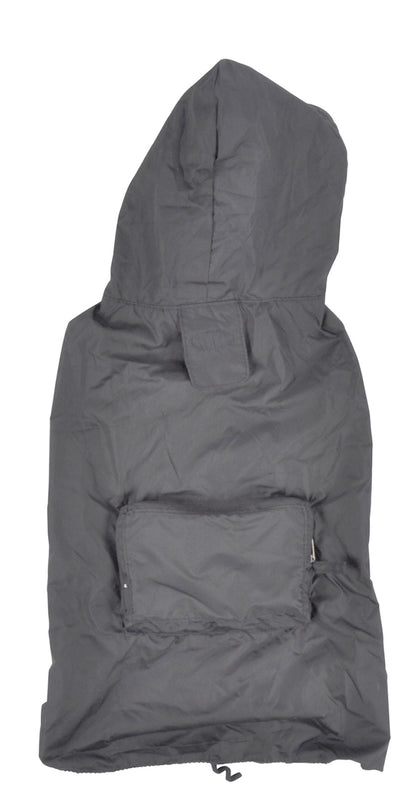 Hunde Regenjacke Kapuze Jacke Mantel Hundebekleidung Regenschutz Hundejacke grau