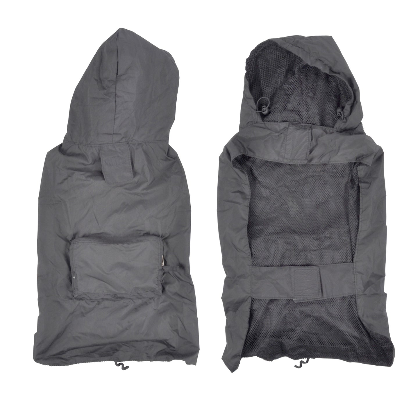 Hunde Regenjacke Kapuze Jacke Mantel Hundebekleidung Regenschutz Hundejacke grau