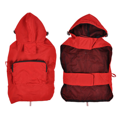 Hunde Regenjacke Kapuze Jacke Mantel Hundebekleidung Regenschutz Hundejacke rot