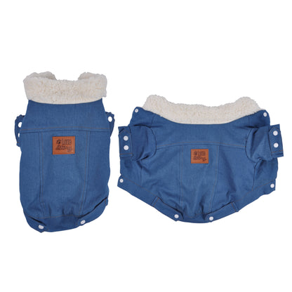 Hunde Winterjacke Jeansjacke Hundemantel Hundebekleidung Hundejacke Mantel blau